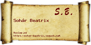 Sohár Beatrix névjegykártya