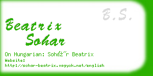 beatrix sohar business card